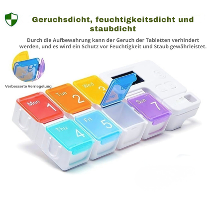 Intelligenter Wochenspender für Tabletten mit Alarmfunktion