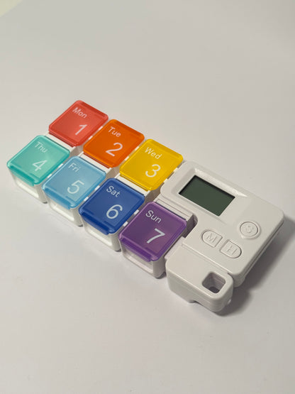 Intelligenter Wochenspender für Tabletten mit Alarmfunktion